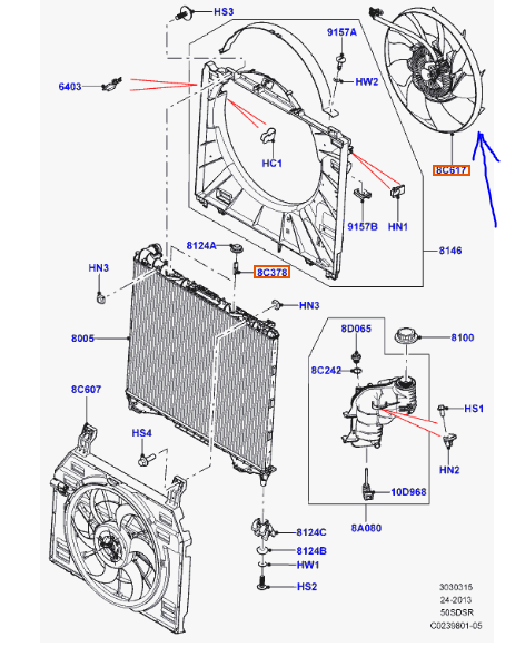 перевірений, взборі з електромотором вентилятор Range Rover L405, L494 (Sport)