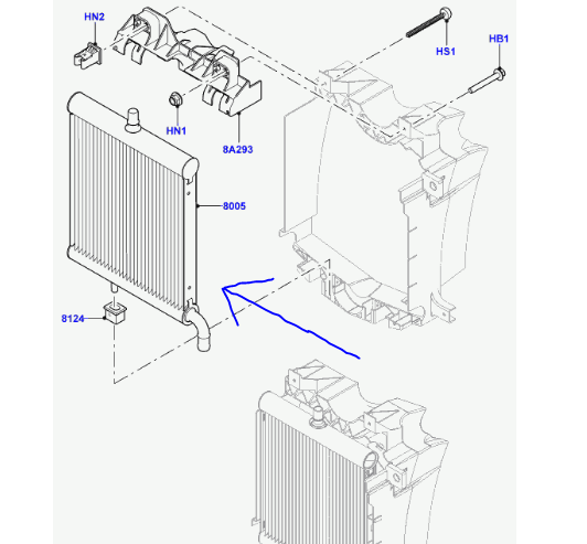 перевірений, гарантія, додатковий радіатор охолодження двигна Range Rover L405, L494 (Sport)