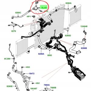 трійник двигун 3.0 сепаратор системи охолодження двигуна Range Rover 4 (L405, 2014 - 2022) Range Rover Sport 2 (L494, 2014 - 2022) Land Rover Discovery 5 (L462, с 2017) Land Rover Defender New (L462, L663, с 2020)