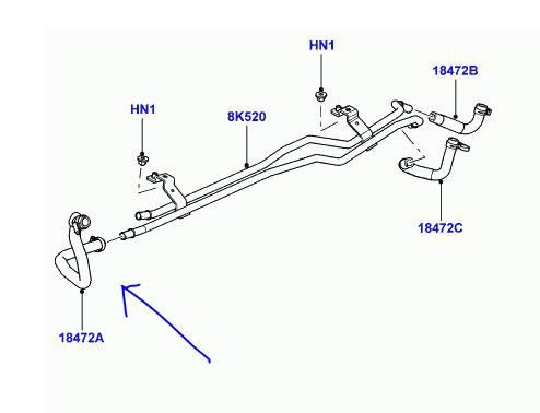 Кутова трубка опалювача (пічки) Range Rover